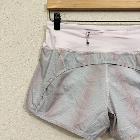 LULULEMON Run Times Shorts in Light Green/Metallic Blush Stripe - Picture 3 of 11